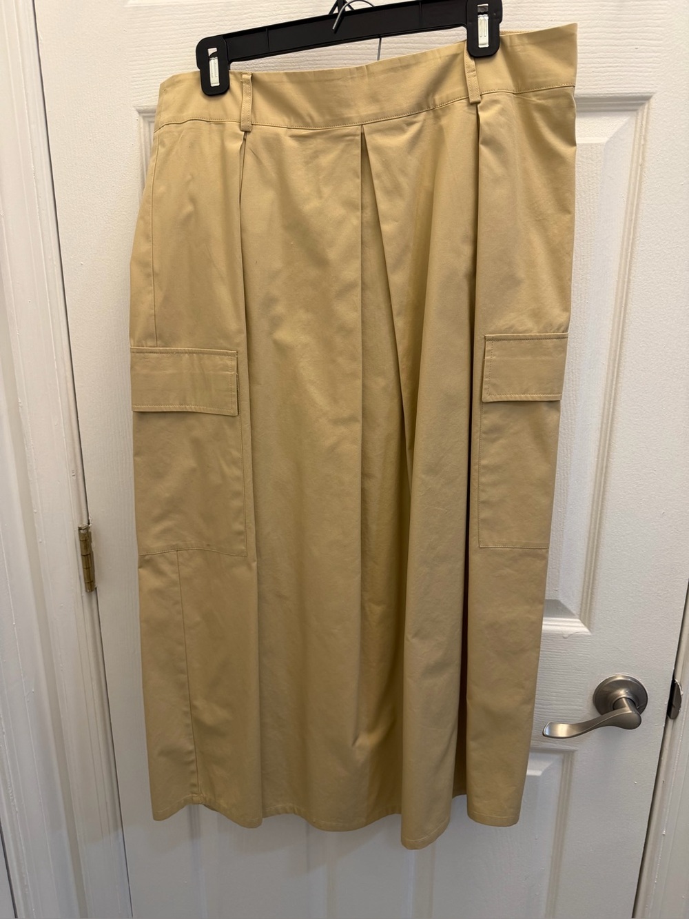 Classic Tan Cargo Pocket Midi Skirt